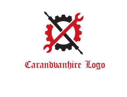 gear and tools letter X logo