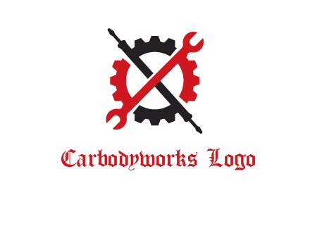 gear and tools letter X logo
