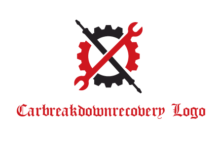 gear and tools letter X logo