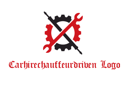 gear and tools letter X logo