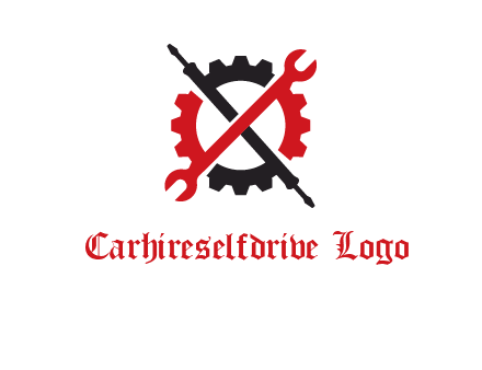 gear and tools letter X logo