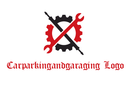 gear and tools letter X logo