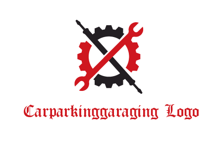 gear and tools letter X logo