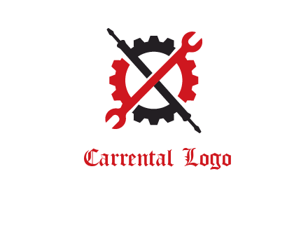 gear and tools letter X logo