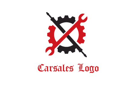 gear and tools letter X logo