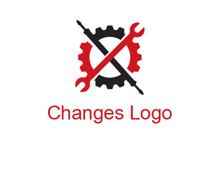 gear and tools letter X logo