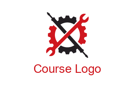 gear and tools letter X logo