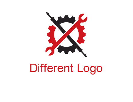 gear and tools letter X logo