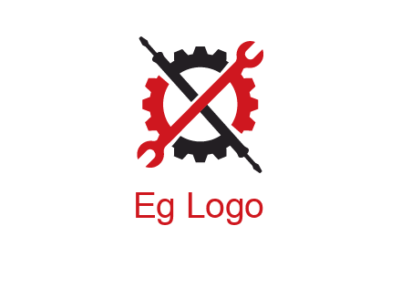 gear and tools letter X logo