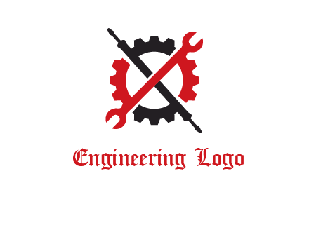 gear and tools letter X logo