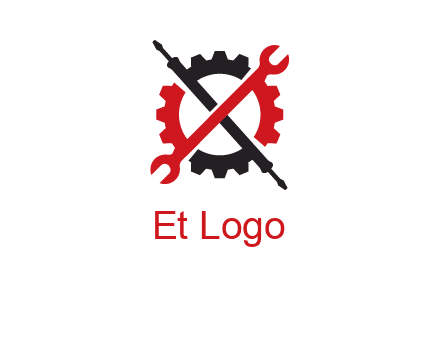 gear and tools letter X logo