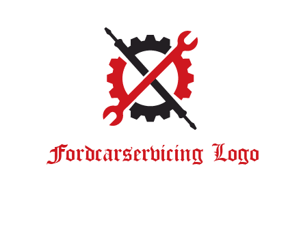 gear and tools letter X logo