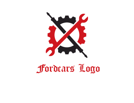 gear and tools letter X logo
