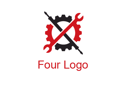 gear and tools letter X logo