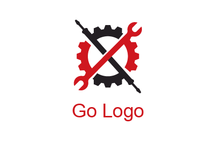 gear and tools letter X logo