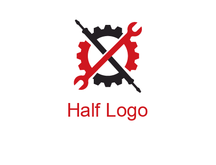 gear and tools letter X logo