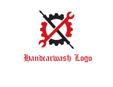 gear and tools letter X logo