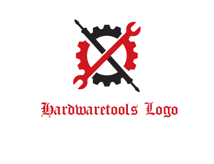 gear and tools letter X logo