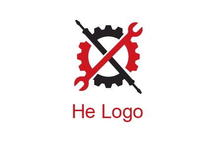gear and tools letter X logo