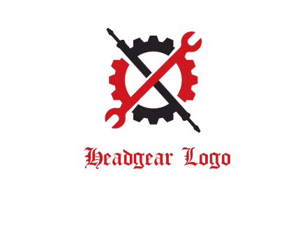 gear and tools letter X logo