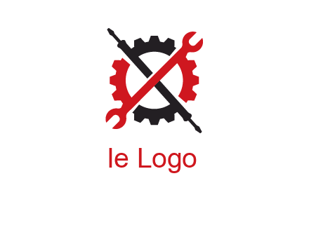 gear and tools letter X logo