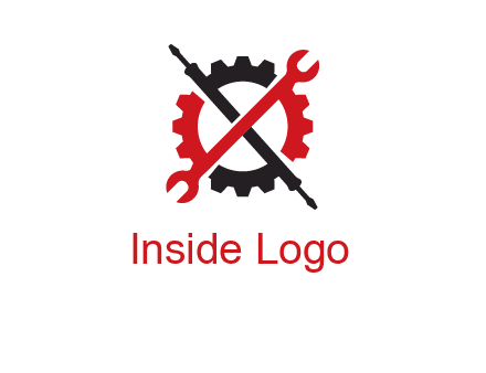 gear and tools letter X logo