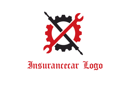 gear and tools letter X logo