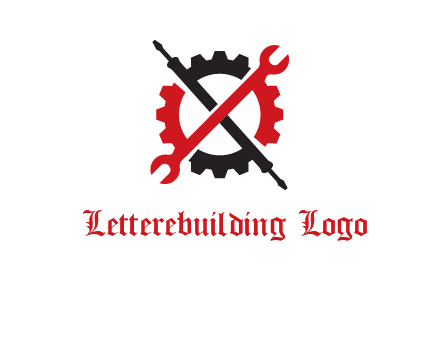 gear and tools letter X logo