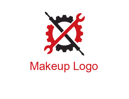 gear and tools letter X logo
