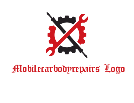 gear and tools letter X logo