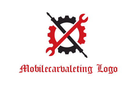 gear and tools letter X logo