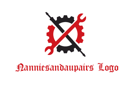 gear and tools letter X logo