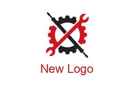 gear and tools letter X logo