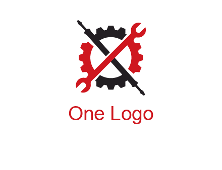 gear and tools letter X logo