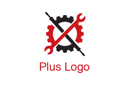 gear and tools letter X logo