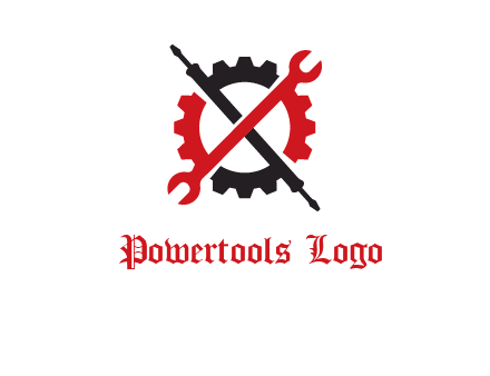 gear and tools letter X logo