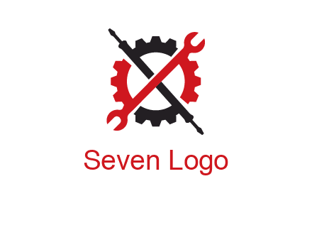 gear and tools letter X logo