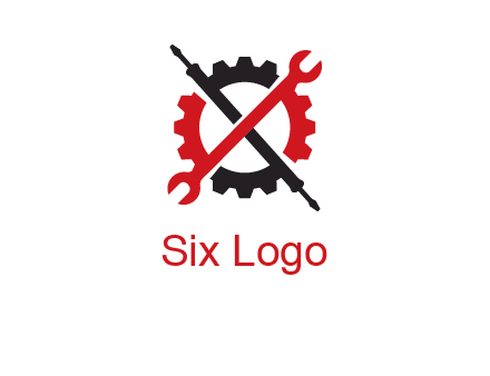 gear and tools letter X logo