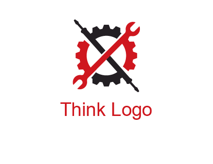gear and tools letter X logo