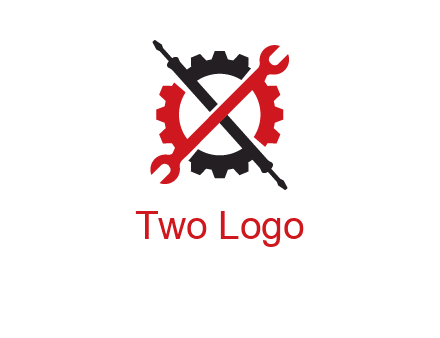 gear and tools letter X logo