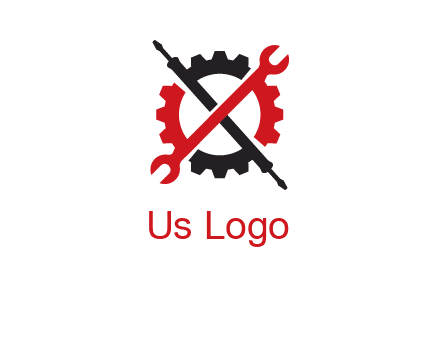 gear and tools letter X logo