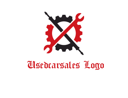 gear and tools letter X logo
