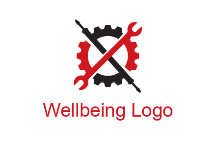 gear and tools letter X logo