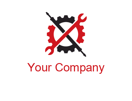 gear and tools letter X logo
