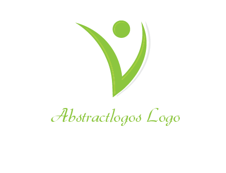 abstract letter V person logo