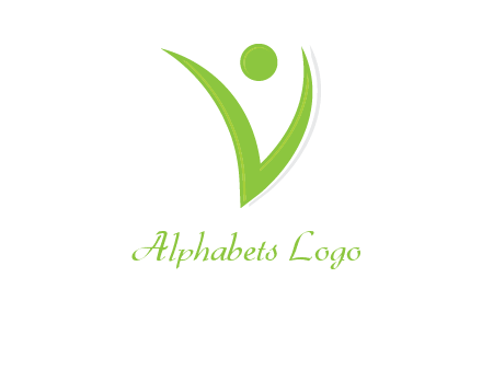 abstract letter V person logo