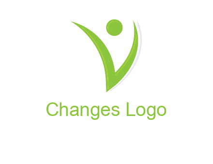 abstract letter V person logo