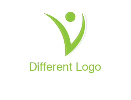 abstract letter V person logo