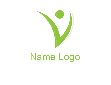 abstract letter V person logo