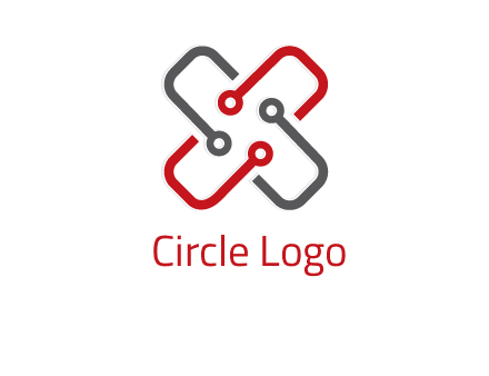 letter x circuit logo
